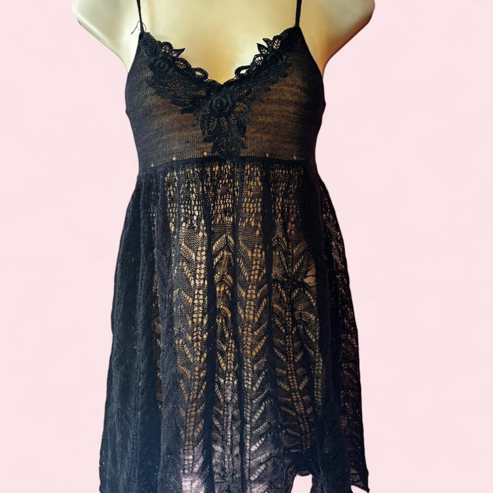 Black lace babydoll dress goth